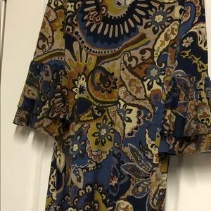 Navy brown grey dress